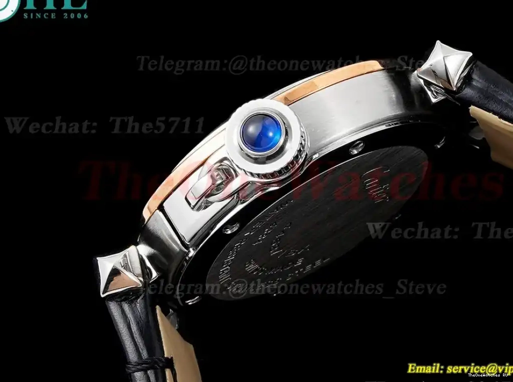 30mm Cartier Pasha RG De AF Black Quartz LE White Ladies Dial 0324